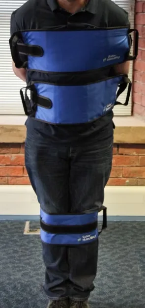 Soft-restraint belt configuration shown during training