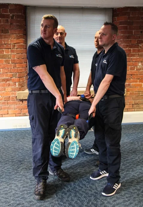 Team handling demonstration with trained staff